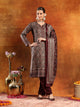 Pashmina Kani Print Kurta Set with Swarovski Yoke & Wool Dupatta