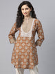 Ethnic Motif Printed Straight Modal Chanderi Kurti