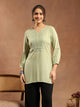 Viscose Rayon Kurti with Lace Detailing & Bishop Sleeves