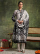 Linen Printed Kurta Set with Swarovski Detailing, Palazzo & Kotta Dupatta
