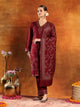 Calf-Length Jacquard Wool Kurta Set with Swarovski Detail & Dupatta