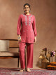 Viscose Rayon Lakhnavi Embroidered Kurti with Lace Hem Palazzo