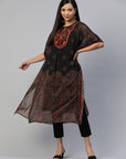 Ethnic Motifs Printed Thread Work Kaftan Kurta