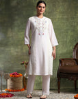 Crepe-Raschel Embroidered Kurta Set with Palazzo