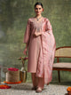 Cotton Linen Kurta Set with Ari Embroidery, Palazzo & Assam Silk Dupatta