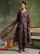 Floral Pashmina Wool Kurta Set with Chiffon Dupatta