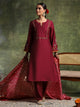 Vetican Embroidered Kurta Set with Bell Sleeves & Khadi Silk Dupatta