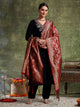 Velvet Kurta Set with Zari Embroidery & Banarasi Art Silk Dupatta