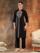 Embroidered Cotton Blend Straight Kurta Set