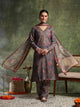 Floral Pashmina Wool Kurta Set with Chiffon Dupatta