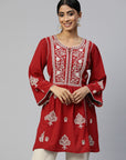 Red Embroidered Tunic