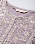 Lavender White Embroidered Tunic