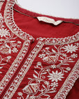 Red Embroidered Tunic