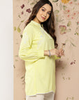 Embroidered Tunic Top In Rayon Fabric