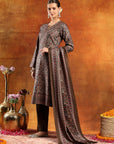 Pashmina Kani Print Kurta Set with Swarovski Yoke & Wool Dupatta
