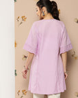 Floral Embroidered Flared Sleeves Kurti