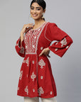 Red Embroidered Tunic