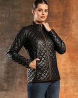 Ponzi Quilted Jacket with High Collar & Zip Closure
