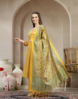 Rayon Embroidered Kurta Set with Patola Khadi Silk Dupatta