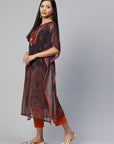 Ethnic Motifs Printed Thread Work Kaftan Kurta