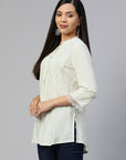 Mandarin Collar Lace Shirt Style Top