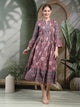 Floral Printed Cotton Cambric Flared Dress