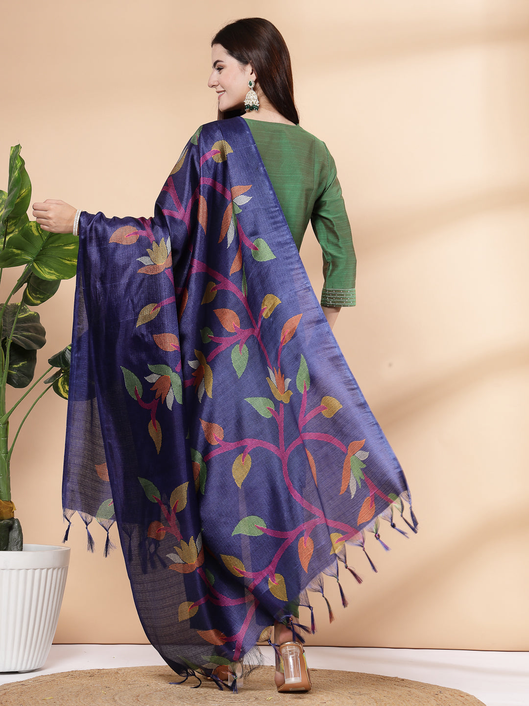 Women&#39;S Embroidered A-Line Kurta And Palazzo Set With Dupatta