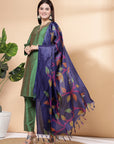 Women'S Embroidered A-Line Kurta And Palazzo Set With Dupatta