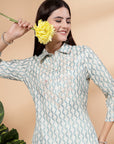 Linen A-Line Kurta And Palazzo Set