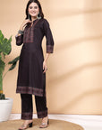 Women'S Abstract Printed A-Line Kurta And Palazzo Set