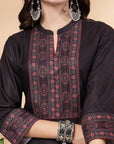 Women'S Abstract Printed A-Line Kurta And Palazzo Set