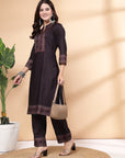 Women'S Abstract Printed A-Line Kurta And Palazzo Set