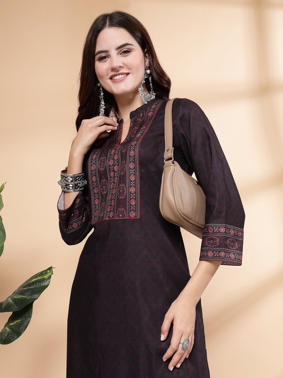 Women&#39;S Abstract Printed A-Line Kurta And Palazzo Set