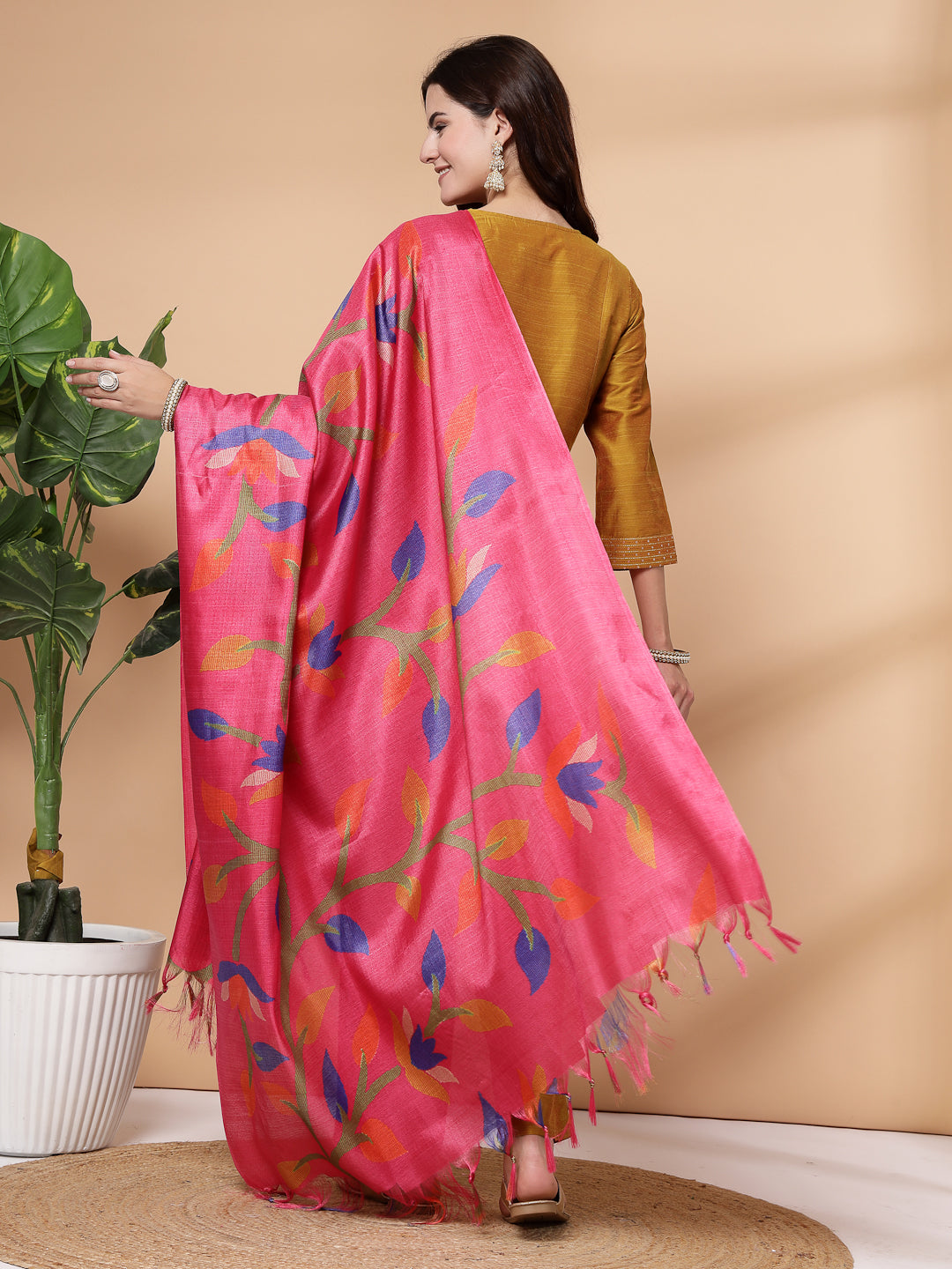 Women&#39;S Embroidered A-Line Kurta And Palazzo Set With Dupatta