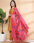 Women'S Embroidered A-Line Kurta And Palazzo Set With Dupatta