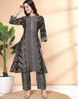 Women Viscose Mix N Match Print Kurta With Plazzos