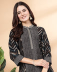 Women Viscose Mix N Match Print Kurta With Plazzos