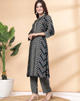 Women Viscose Mix N Match Print Kurta With Plazzos