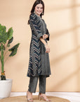 Women Viscose Mix N Match Print Kurta With Plazzos