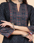 Women'S Abstract Printed A-Line Kurta And Palazzo Set