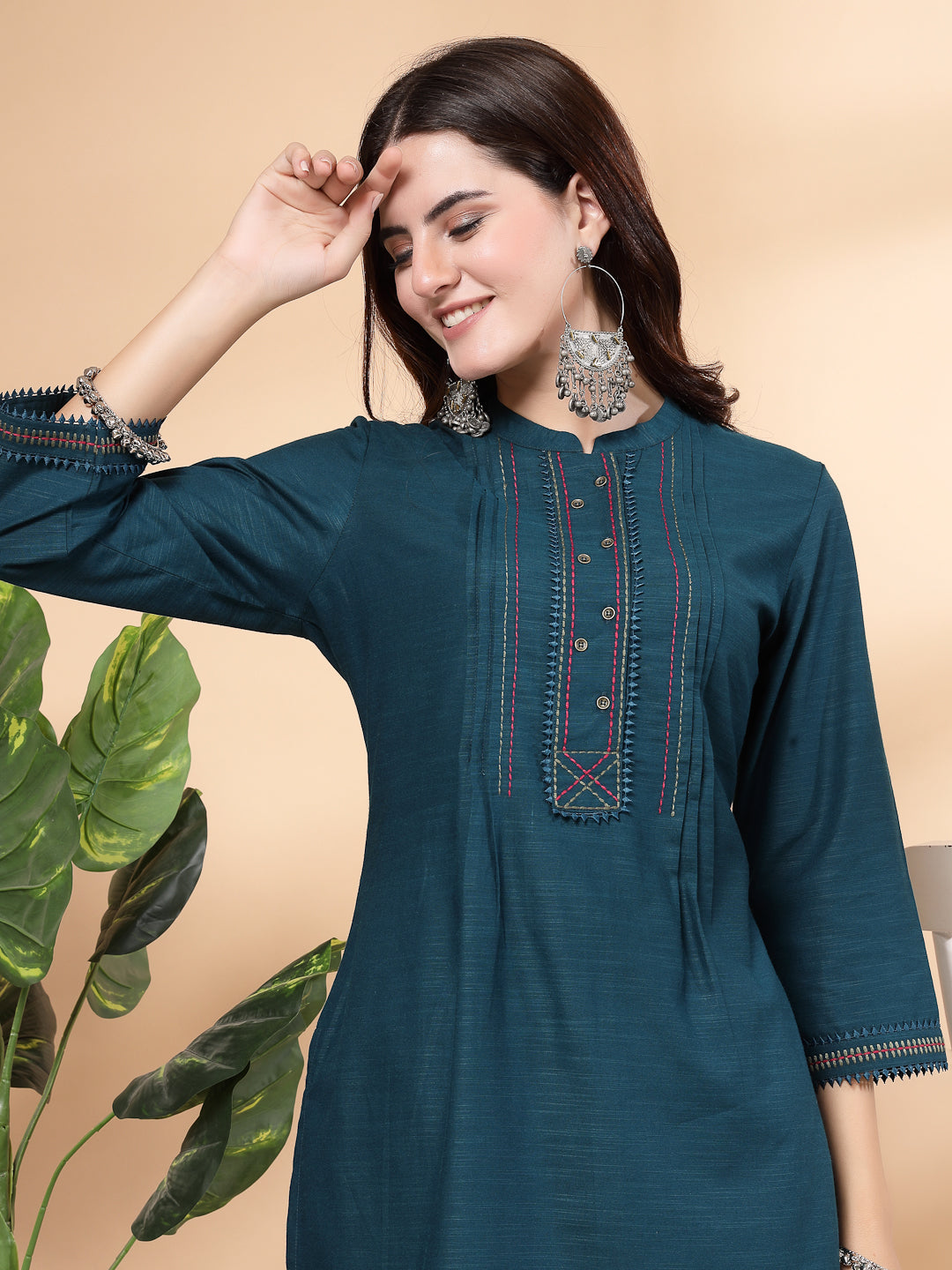 Solid A-Line Kurta And Palazzo Set