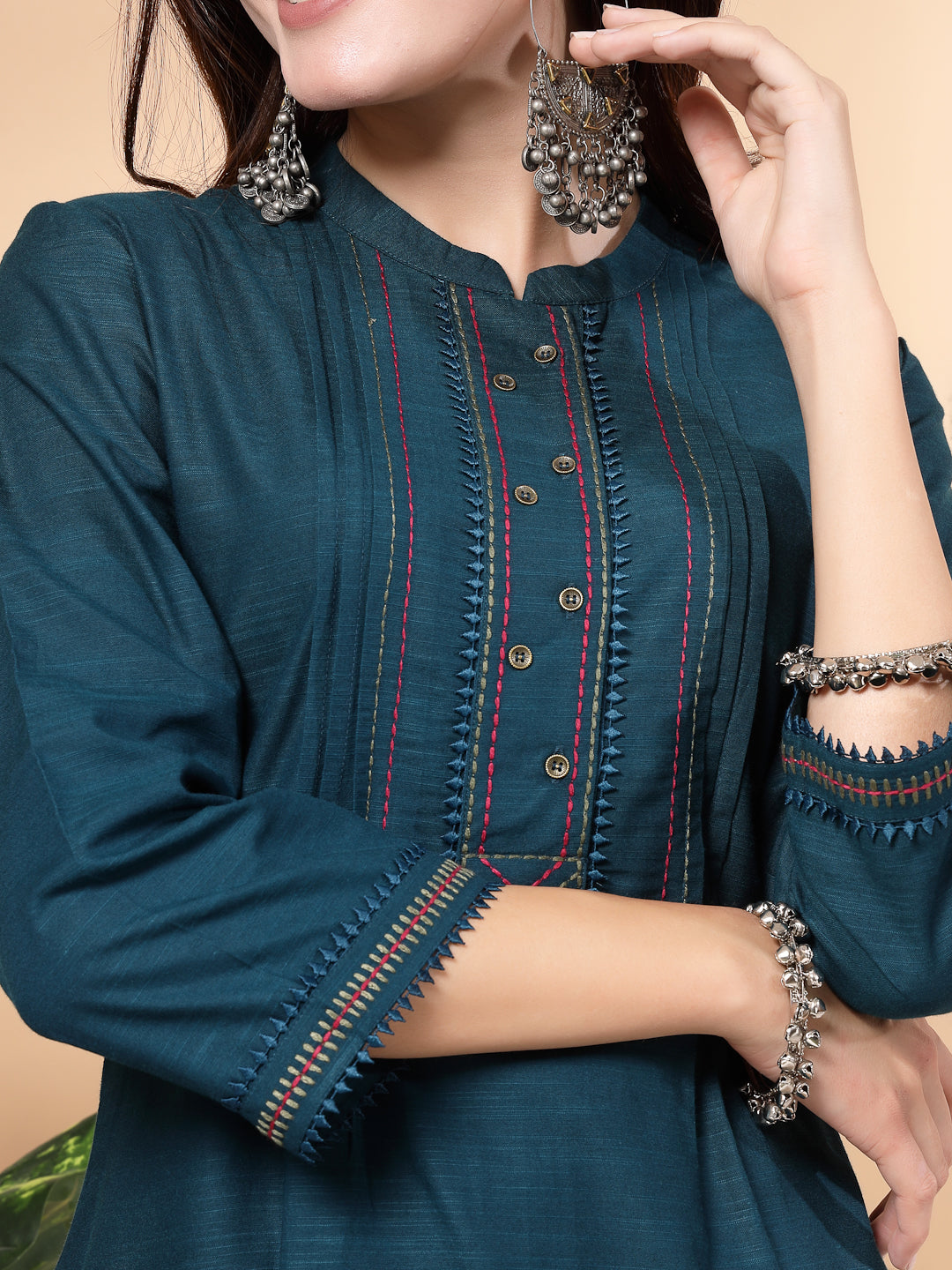 Solid A-Line Kurta And Palazzo Set