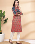 Paisley Printed A-Line Cotton Kurta