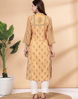 Poly Linen A-Line Kurta And Palazzo Co-Ord Set