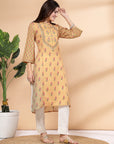 Poly Linen A-Line Kurta And Palazzo Co-Ord Set