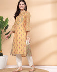 Poly Linen A-Line Kurta And Palazzo Co-Ord Set