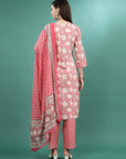 Floral Printed A-Line Kurta Set With Dupatta