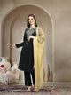 Velvet Zari-Embroidered Kurta Set with Palazzo & Banarasi Dupatta