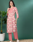 Floral Printed A-Line Kurta Set With Dupatta