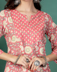 Floral Printed A-Line Kurta Set With Dupatta